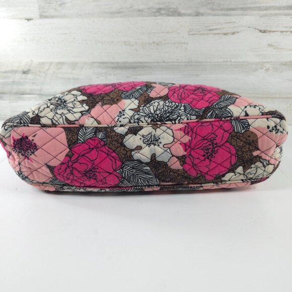 VERA BRADLEY FLORAL PINK WHITE BROWN LARGE TOTE BAG MAGNETIC CLOSURE LIGHTWEIGHT - Picture 12 of 16